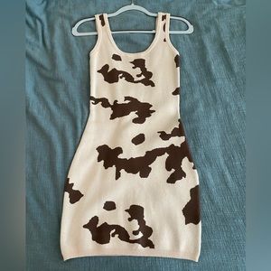 Bailey Rose Cow Print Mini Sweater Dress